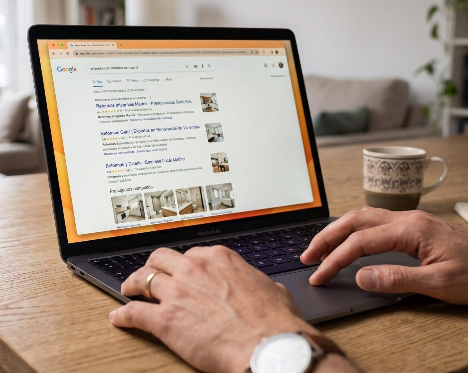 Página web para empresas de reformas en Google